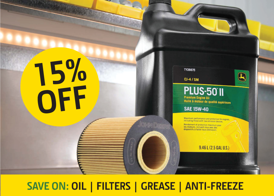 Save on John Deere Oil, Filters, Grease, Anti-Freeze
