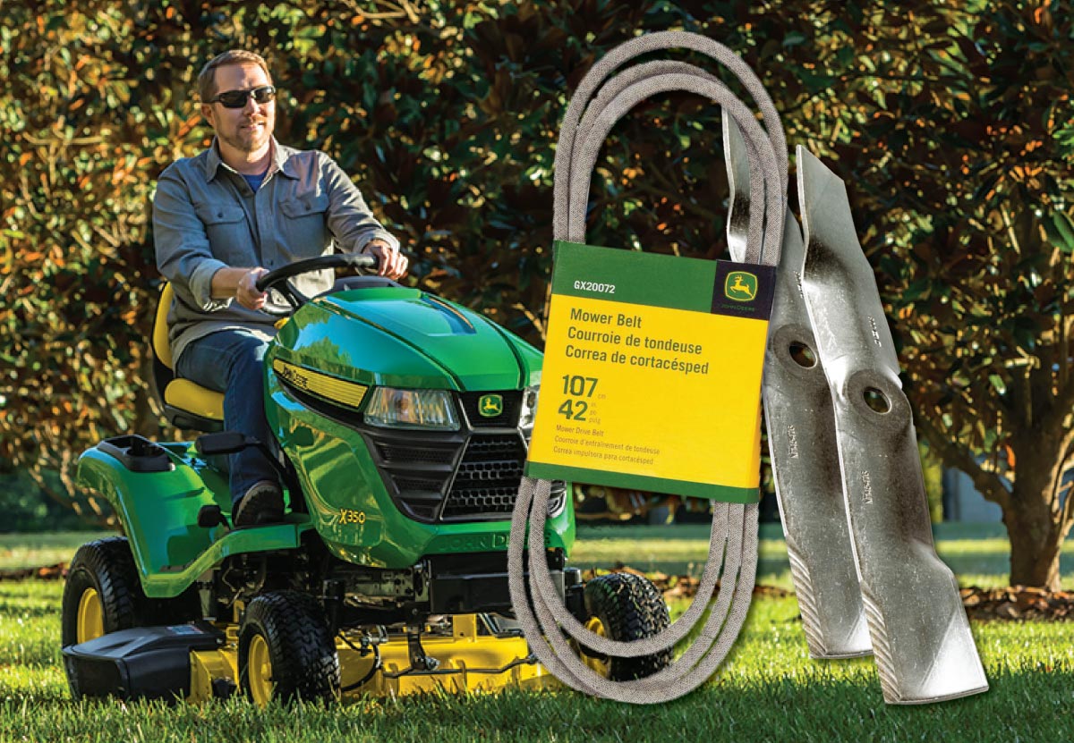 mower deck belts and mower blades