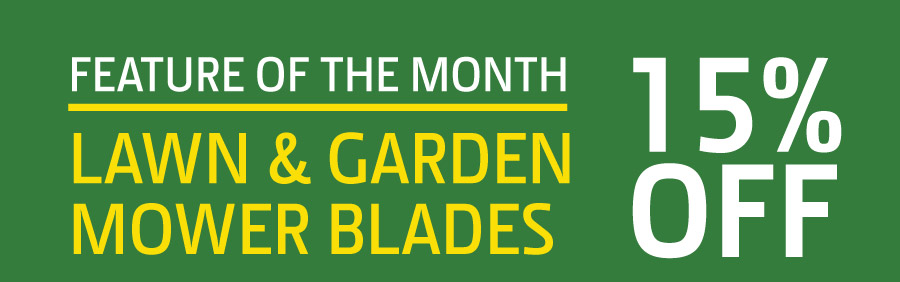 15% off lawn & garden mower blades