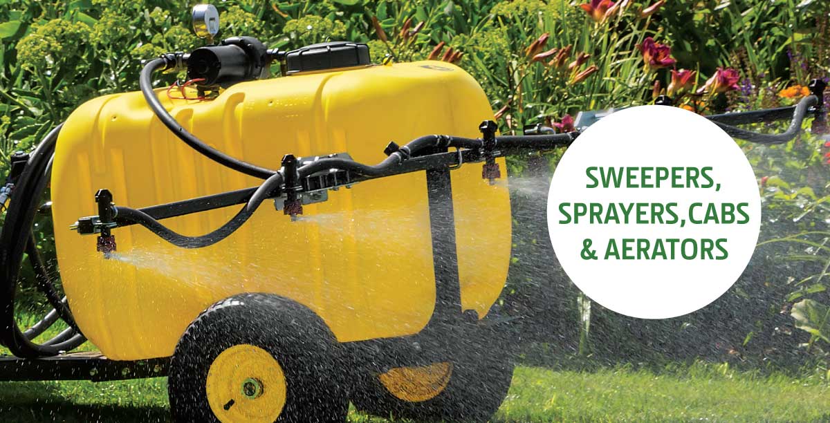 sweepers, sprayers, cabs, aerators
